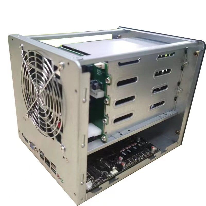 Gehäuse Nas Speicher Server Chassis Haushalt 4 Bay Computergehäuse Aluminiumlegierte Platte